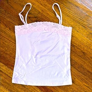 Lace Trim Pink Cami Top